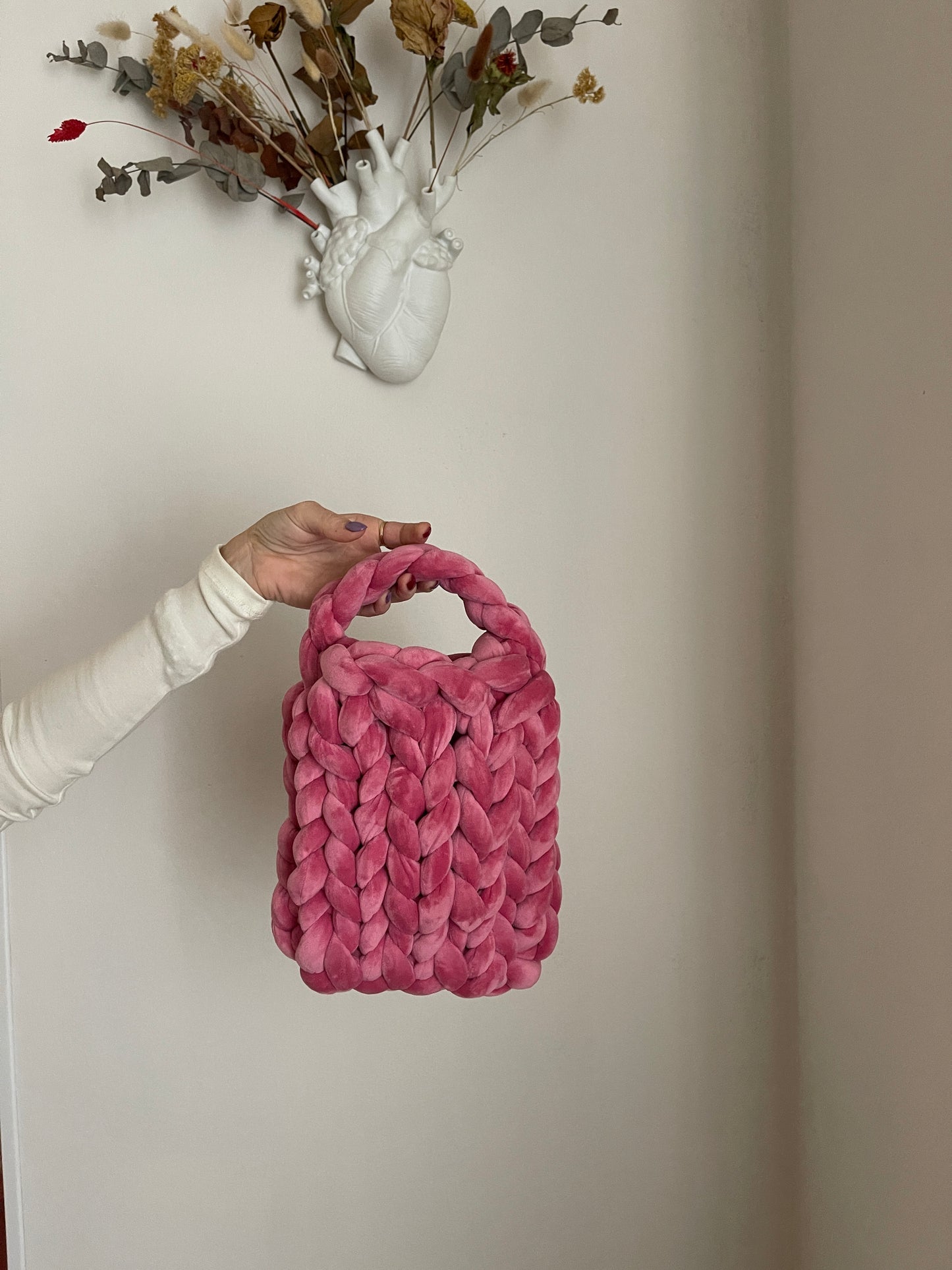 Nuvola bag rosa velluto