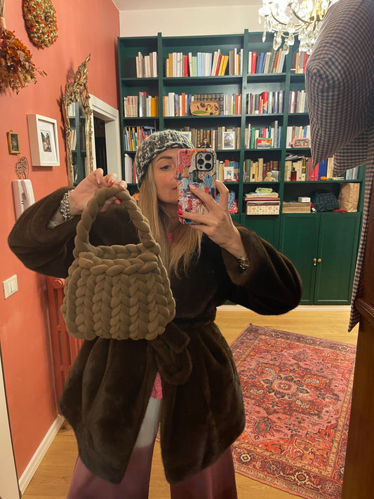 Nuvola bag caffè velluto