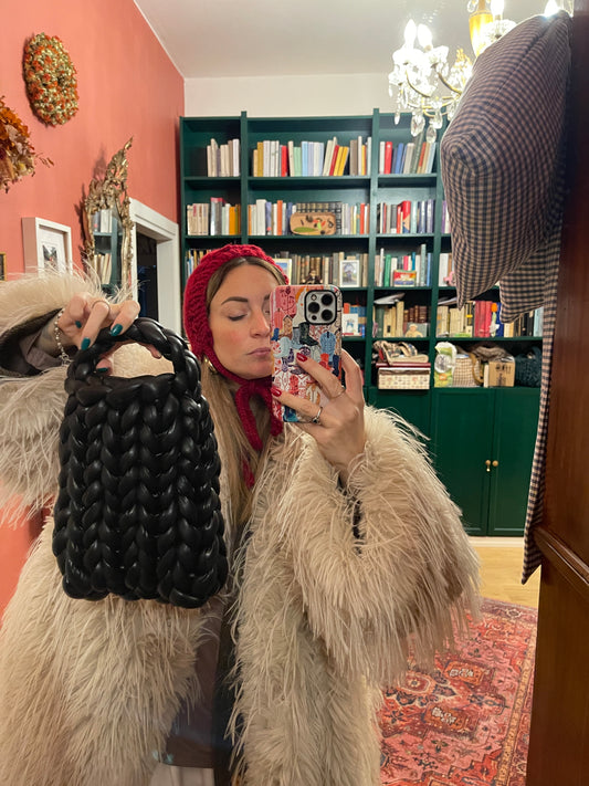 Nuvola bag ecopelle nera