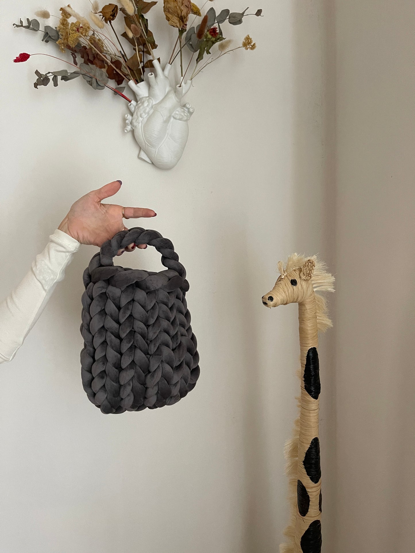 Nuvola bag grigia velluto